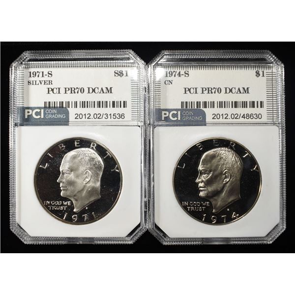 (2) PCI EISENHOWER DOLLAR DCAM PROOF