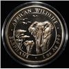 Image 1 : AFRICAN WILDLIFE ELEPHANT 1 OZ 0.999 SILVER ROUND