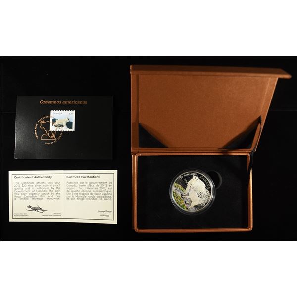 PAINTED MOUTIAN GOAT 0.999 SILVER COIN & STAMP