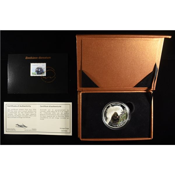 PAINTED PORCUPINE 0.999 SILVER COIN & STAMP