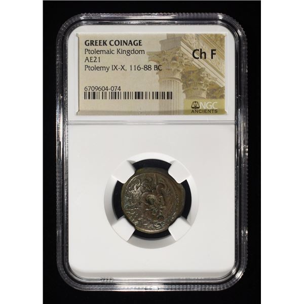 PTOLEMY IX-X, 116-88 BC NGC CHF