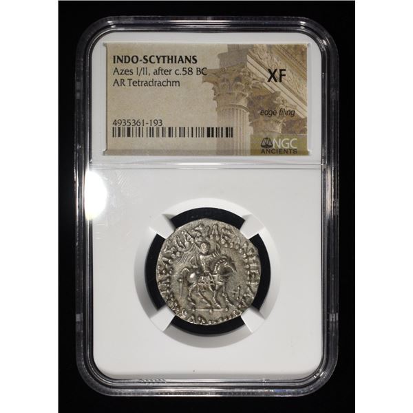 AZES I/II, AFTER C. 58 BC NGC XF- EDGE FILING