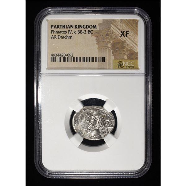PHRAATES IV, C.38-2 BC NGC XF