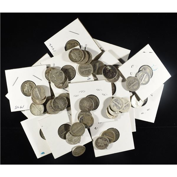 (50) 90% SILVER MERCURY DIMES