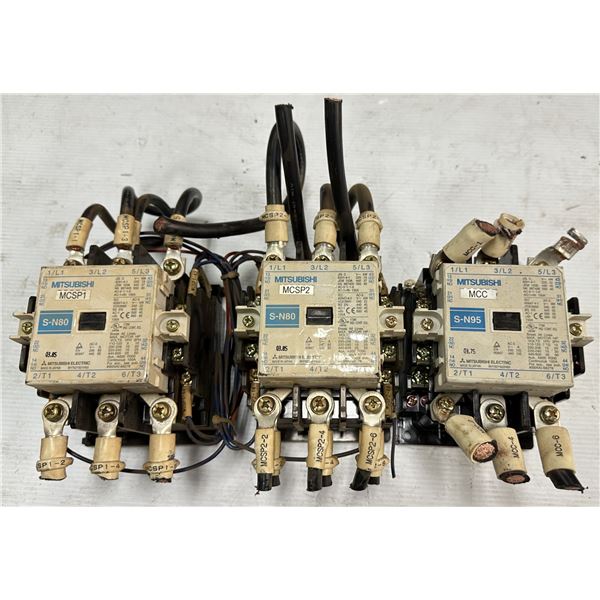 (3) Mitsubishi Contactors 2-#S-N80 & 1-#S-N95