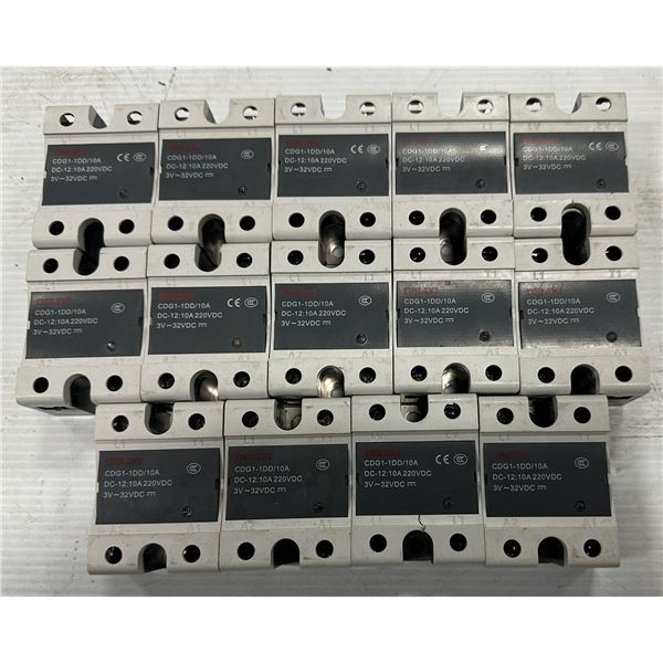 Lot of (14) Delixi #CDG1-1DD/10A Solid State Relays