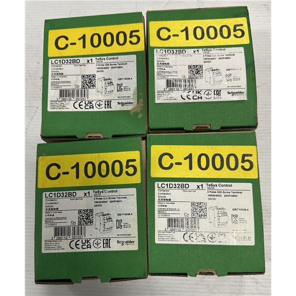 (4) Schneider Electric #LC1D32BD TaSys Contactors