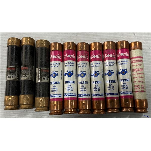 Lot of (10) Assorted Fuses #FRS-R-35 / #TRS35R / #TRS40R