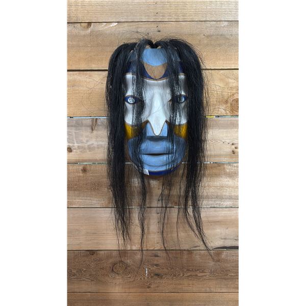 HAND CARVED & PAINTED FIRST NATIONS SPEAKER MASK BY GEORGE HEMEON OF SQUAMISH NATION CIRCA 2010