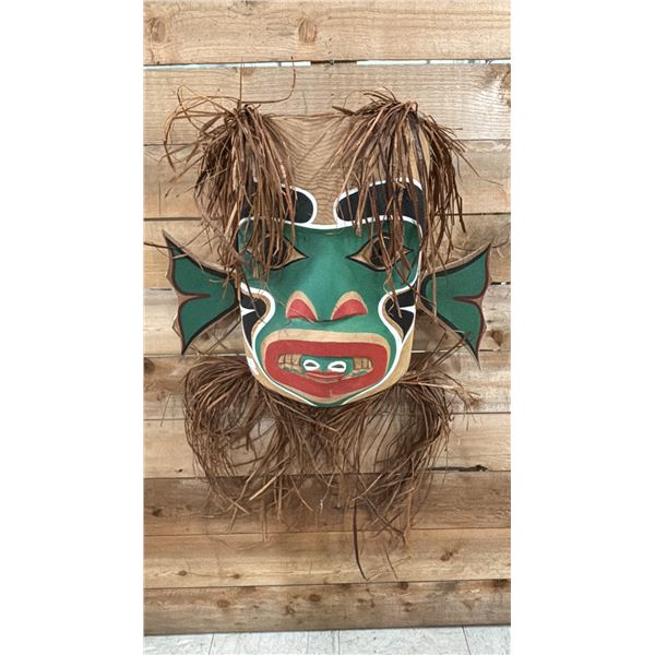 HAND CARVED & PAINTED FIRST NATIONS MASK 25" X 20"