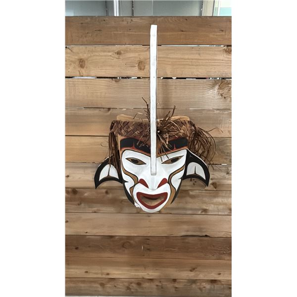 HAND CARVED & PAINTED FIRST NATIONS MASK 24" X 31"
