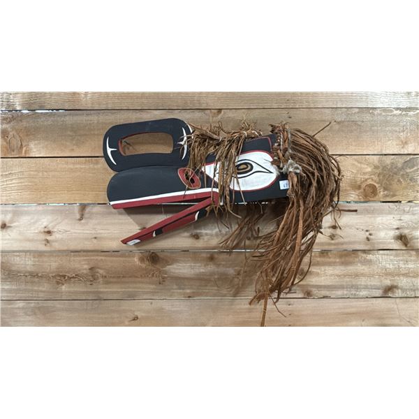 HAND CARVED & PAINTED FIRST NATIONS DANCE MASK 20" X 10"