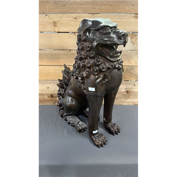 BRONZE FU DOG STATUE 24" X 29"