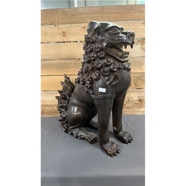 BRONZE FU DOG STATUE 24" X 29"