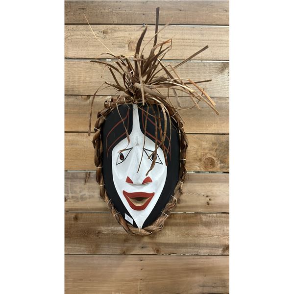 HAND CARVED & PAINTED FIRST NATIONS MASK 12" X 15"