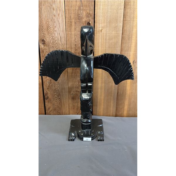 HAND CARVED & PAINTED FIRST NATIONS TOTEM POLE 19"