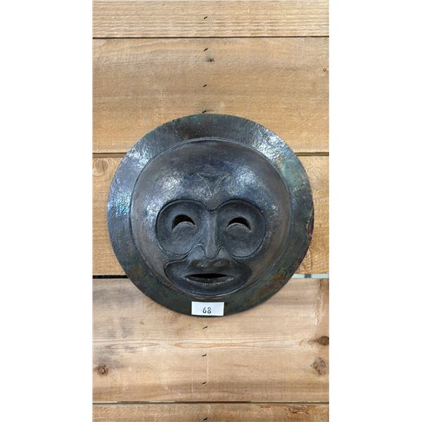 CERAMIC FIRST NATIONS LIMITED EDITION (12/100) MOON MASK WITH ARTIST SIGNATURE 9" X 9"