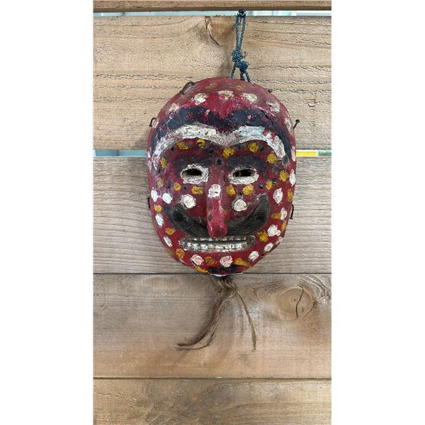 HAND CARVED & PAINTED INDIGENOUS MASK 6" X 8"
