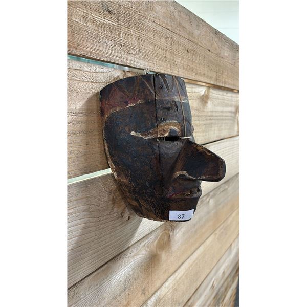 HAND CARVED & PAINTED INDIGENOUS MASK 6" X 8"