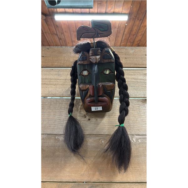 HAND CARVED & PAINTED FIRST NATIONS MASK 5.5" X 11"
