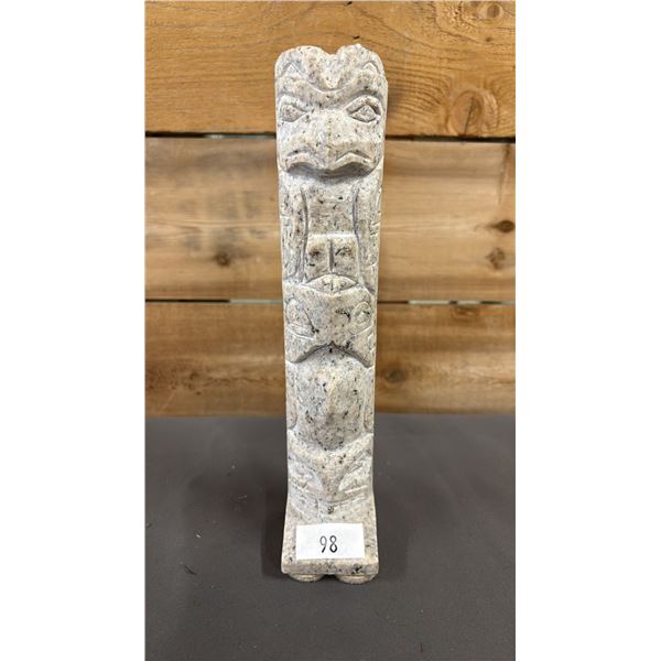 HAND CARVED FIRST NATIONS GRANITE TOTEM POLE INSPIRED BY "BILL REID STANLEY PARK TOTEM" BY WHITE
