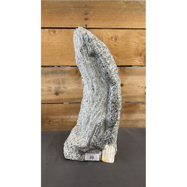 HAND CARVED FIRST NATIONS GRANITE "NATIVE PRINCESS" CARVING BY WHITE WOLF 12.5" X 5.5"