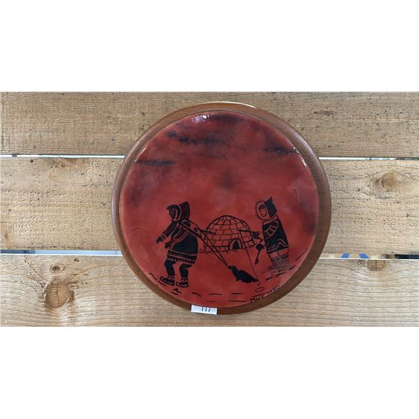 HAND PAINTED FIRST NATIONS COPPER DISC WALL DECOR BY MARY 12"