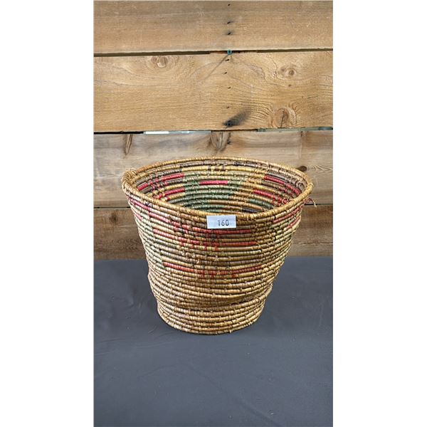 HAND WOVEN FIRST NATIONS BASKET 11" X 8.5"