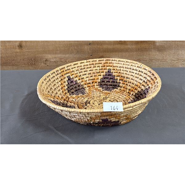 HAND WOVEN FIRST NATIONS BASKET 11" X 3"