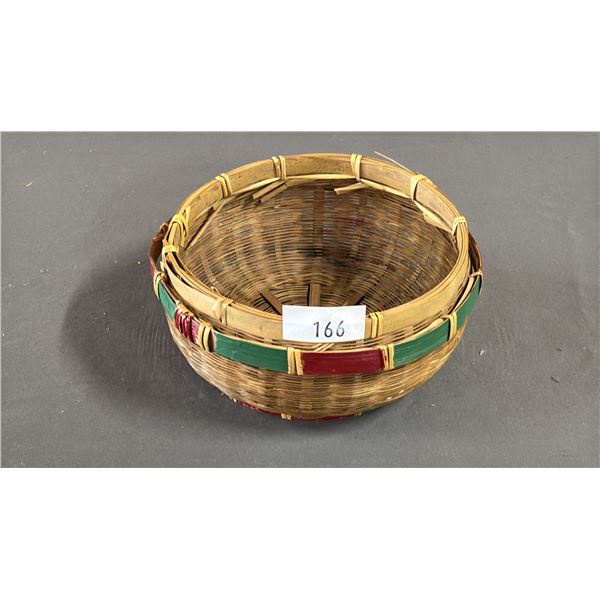 HAND WOVEN HAIDA FIRST NATIONS SPLIT ROOT BASKET 6" X 2.5"