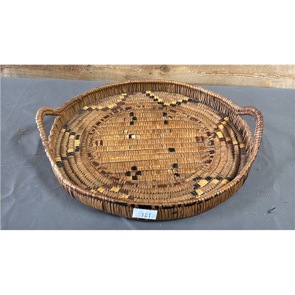 HAND WOVEN FIRST NATIONS TRAY 15" X 1.5"