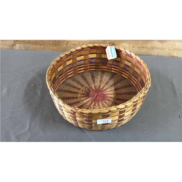 HAND WOVEN SHUSWAP FIRST NATIONS BASKET CIRCA 1930'S 11.5" X 4"