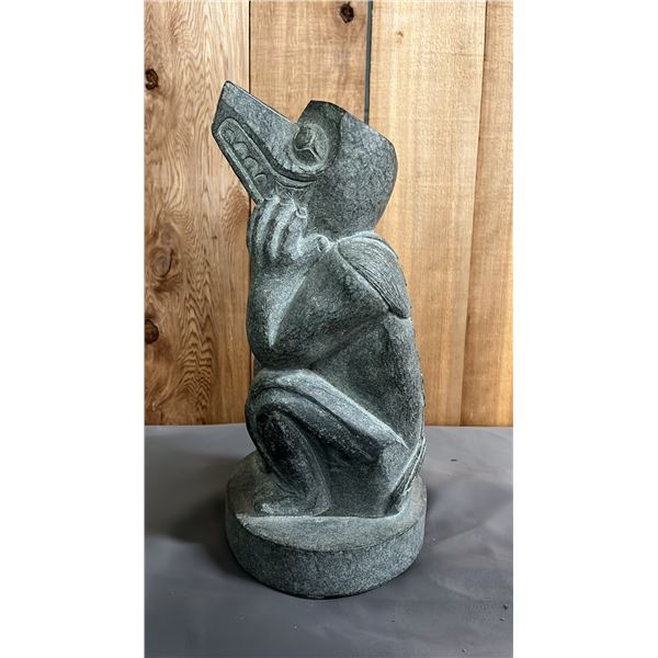 HAND CARVED FIRST NATIONS STONE BEAR CARVING 14"