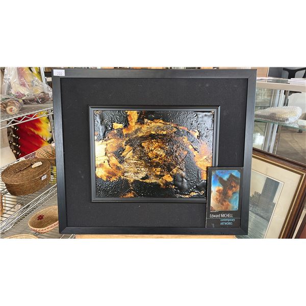 FRAMED ORIGINAL MIXED MEDIA ON CANVAS BY EDWARD MICHELL TITLED "FANTASIERS PARADOX" 26.5" X 22.5"