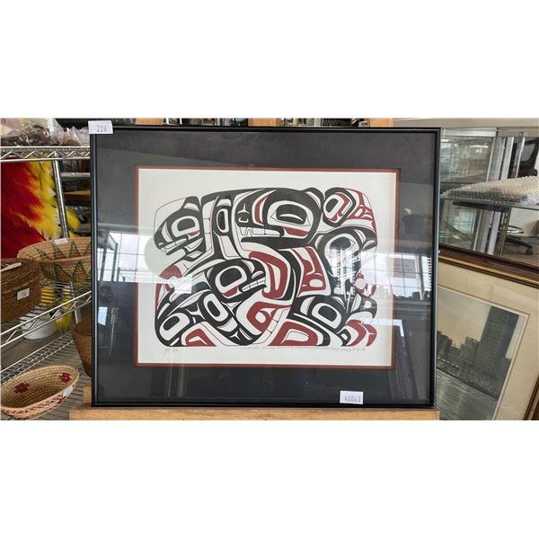 FRAMED ARTIST PRINT (7/10) BY CHA TITLED "MEETING OF THE ANIMALS, COMMEMORATIVE" 21" X 17"