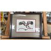 Image 1 : FRAMED PRINT BY RICHARD SHORTY TITLED "EAGLE & SALMON" 14" X 12"