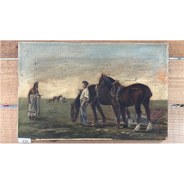 OIL ON CANVAS 17" X 11" (DAMAGED)