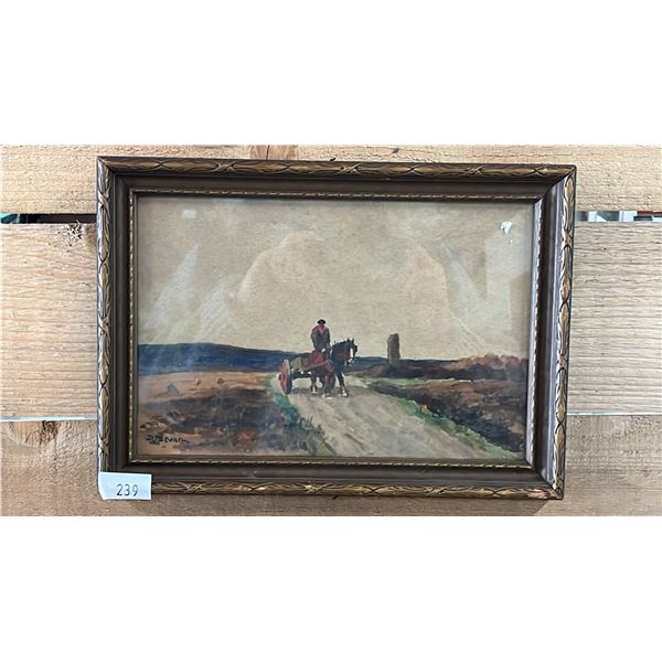 FRAMED ORIGINAL WATERCOLOUR BY D.J. BEVAN 13" X 9"