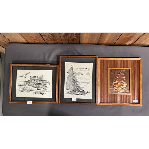 FRAMED LEP (149/200) BY FRED PODZUN, FRAMED LEP (33/586) BY FRED PODZUN & FRAMED COPPER-LOOK