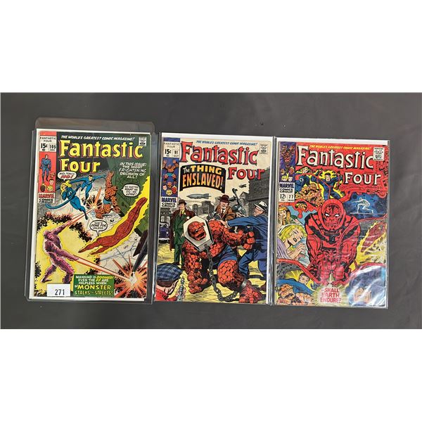 (3) MARVEL THE FANTASTIC FOUR COMIC BOOKS INCLUDING; #77, 91 & 105