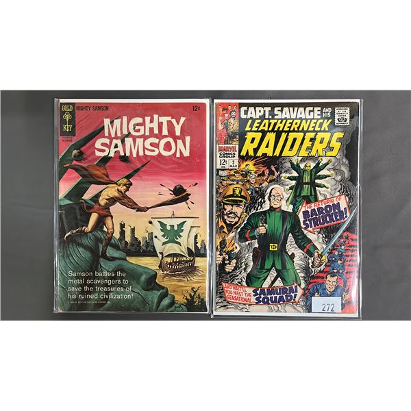MARVEL CAPT. SAVAGE AND THE LEATHERNECK RAIDER #2 & GOLD KEY MIGHTY SAMSON #4 COMIC BOOKS