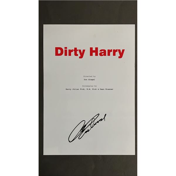 "DIRTY HARRY" SCRIPT COVER REPRODUCTION SIGNED BY CLINT EASTWOOD: WITH REAL AUTHENTIC SERIAL NUMBER