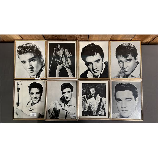(8) FRAMED VINTAGE BLACK & WHITE ELVIS PRESLEY PHOTO PRINTS