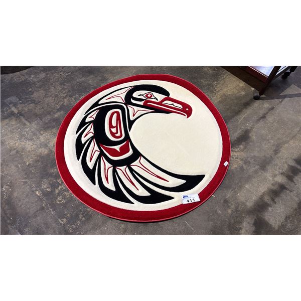 FIRST NATIONS ROUND RUG: 46.5" DIAMETER