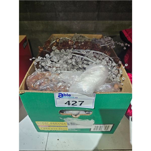 BOX OF ASSORTED GLASS BEAD GARLANDS