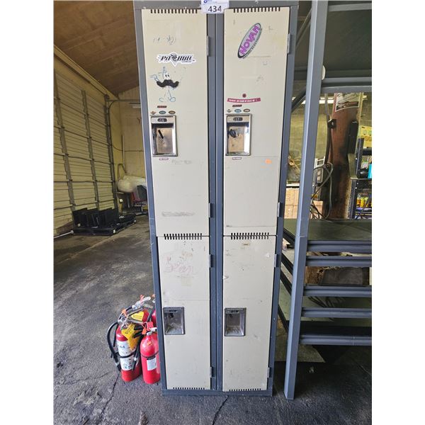 METAL STORAGE LOCKER WITH 4 DOORS: 72"T X 42"W X 15"D