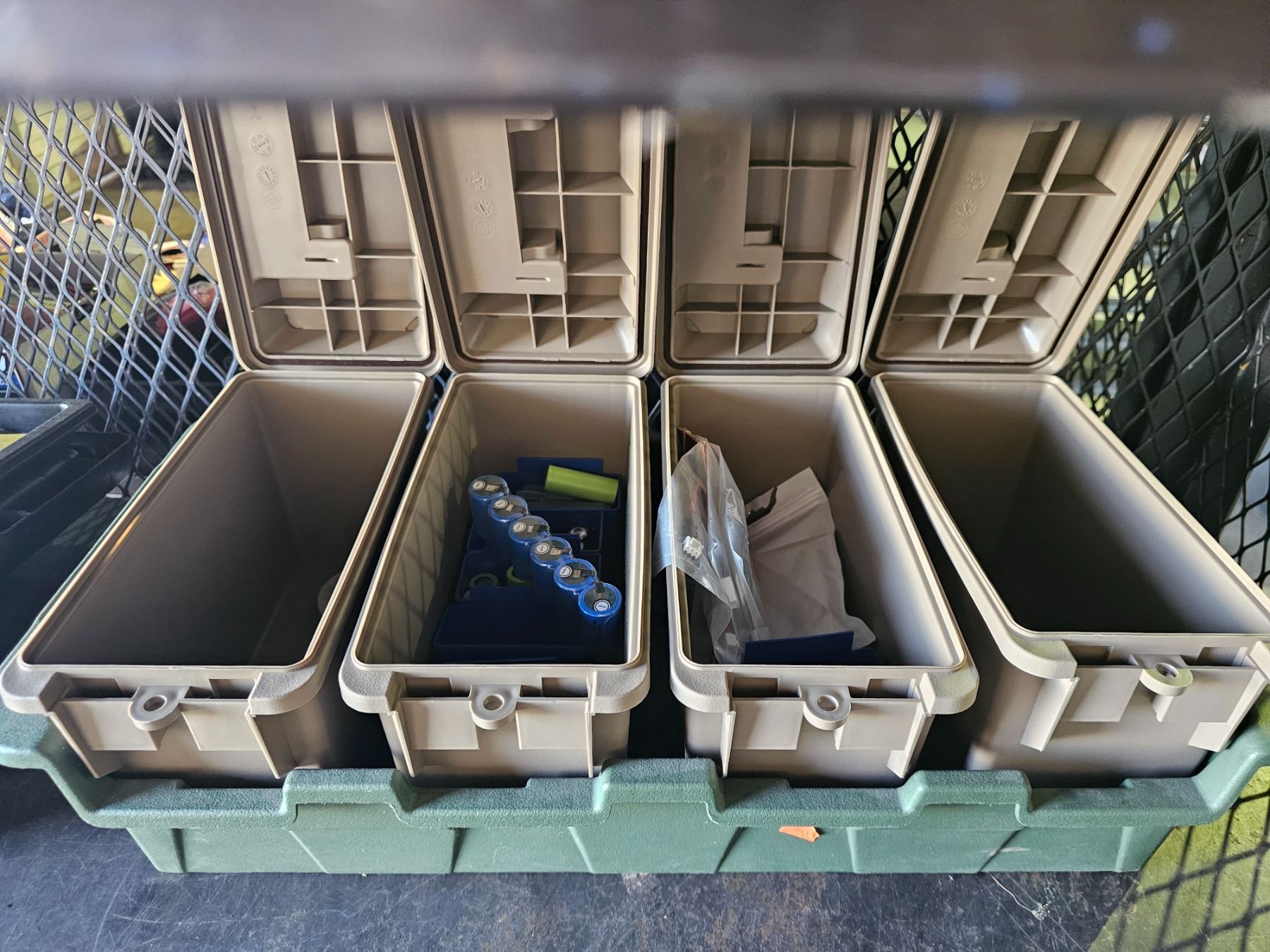 4 TOOL BOXES & CONTENTS: SCREW DRIVERS, CRAFT SUPPLIES, RECHARGEABLE ...