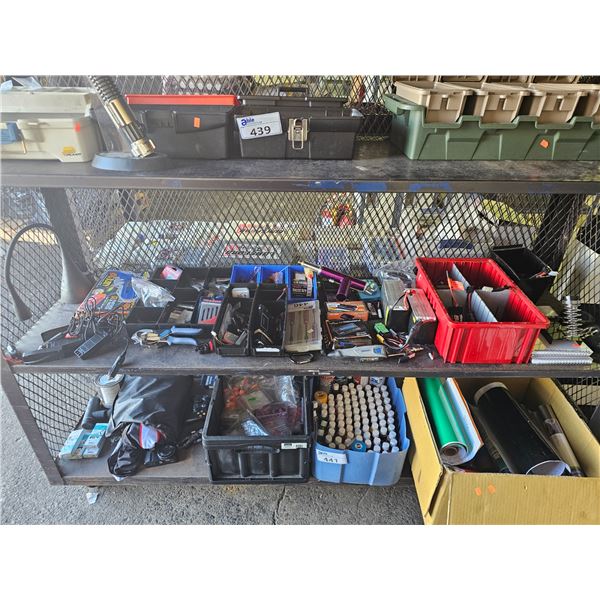 SHELF OF TOOLS & TOYS: FUEL GUN, RECHARGEABLE R/C BATTERIES, FOAM DART GUN & MORE