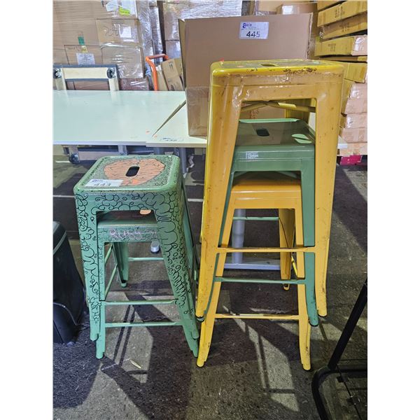 (5) METAL STACKING STOOLS