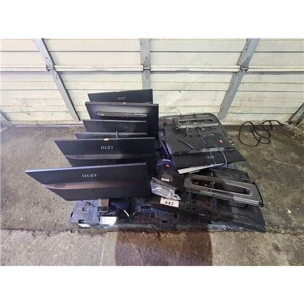 PALLET OF MSI MONITORS, INSIGNIA TVS, REMOTES & WALL MOUNTS: *MUST TAKE ALL ON PALLET*